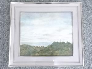 絵画　川越篁治筆　「遙」F8号　肉筆額装（箱付）